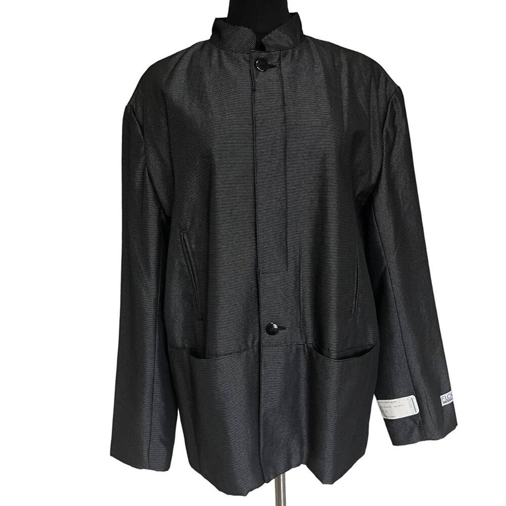 FLORENZI Collection Vintage 80s 90s Black Gray Blazer Jacket Size XL